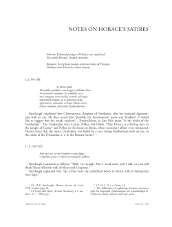 NOTES ON HORACE`S SATIRES