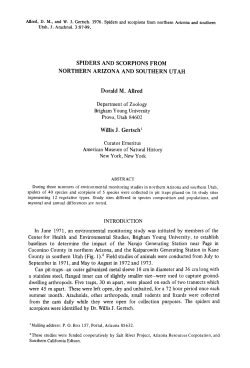 SPIDERS AND SCORPIONS FRO M NORTHERN ARIZONA AND