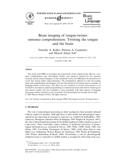 Brain imaging of tongue-twister sentence comprehension: Twisting