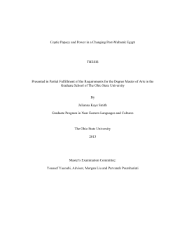 Coptic Papacy and Power in a Changing Post