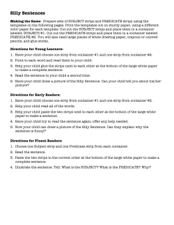 Silly Sentences - Danvers Public Schools