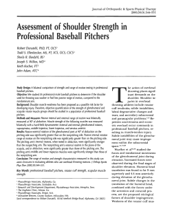 Assessment Professiona of Shoulder Strength in I Baseball Pitchers