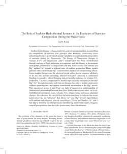 The Role of Seafloor Hydrothermal Systems in the Evolution of