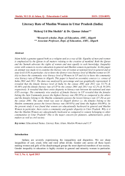 Literacy Rate of Muslim Women in Uttar Pradesh