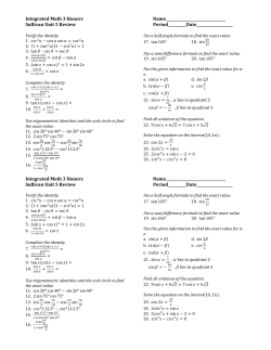 IM3H Sullivan Unit 5 Review