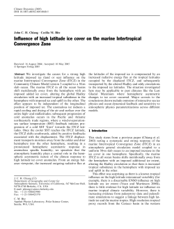 Influence of high latitude ice cover on the marine Intertropical