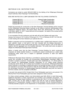 Contractors are invited to submit SEALED BIDS for the bidding of the