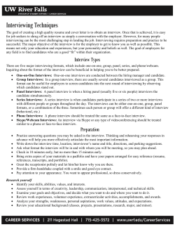 Interviewing Techniques - University of Wisconsin