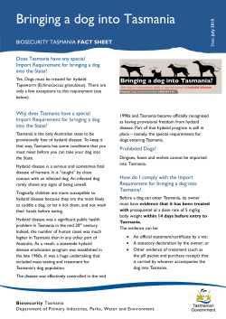 Bringing a dog into Tasmania - Department of Primary Industries