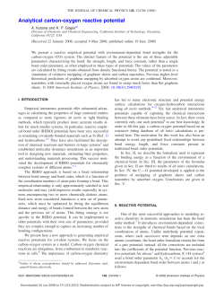 Analytical carbon-oxygen reactive potential