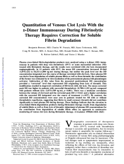 Quantitation of Venous Clot Lysis With the D