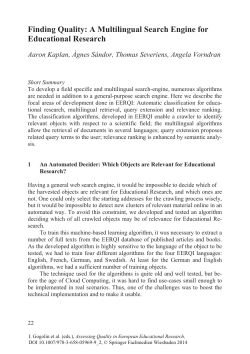 Finding Quality: A Multilingual Search Engine for Educational