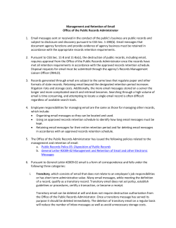 Email Management Guidance - Connecticut State Library