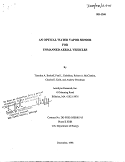 an optical water vapor sensor for unmanned aerial vehicles