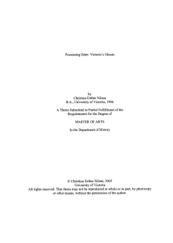 Possessing Eden: Victoria`s Ghosts by Christina Esther Nilsen B.A.