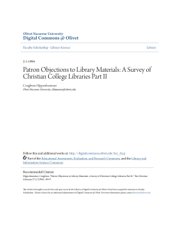 Patron Objections to Library Materials: A Survey of Christian College