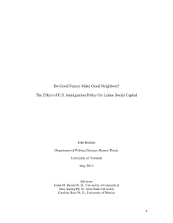 Do Good Fences Make Good Neighbors? The Effect of U.S.