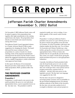 Jefferson Parish Charter Amendments November 5, 2002 Ballot