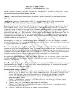 FRIENDS OF TWIN LAKES October 22, 2016-