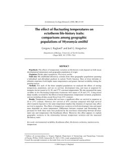 The effect of fluctuating temperatures on ectotherm life