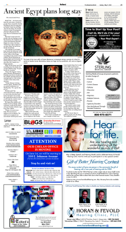 Ancient Egypt plans long stay Where: Pacific Science