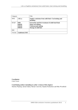 NFR: 1. B. 1. a Fugitive emissions from solid fuels: Coal mining and