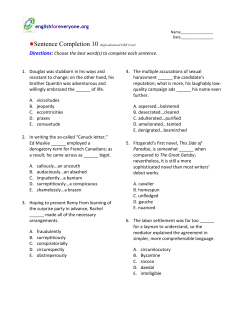 Sentence Completion 10