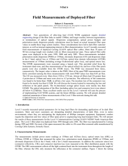 Field Measurements of Deployed Fiber