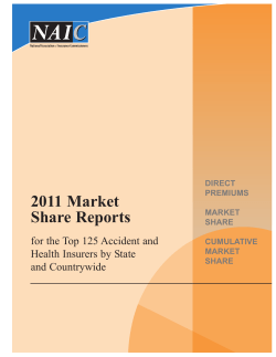 2011 Market Share Reports for the Top 125 Accident and Health