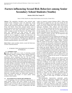 Factors influencing Sexual Risk Behaviors among Senior Secondary