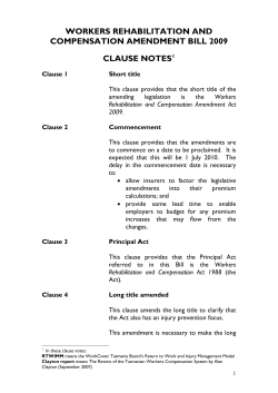 Clause notes - Parliament of Tasmania