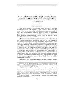 Law and Disorder: The High Court`s Hasty
