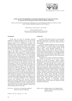 SUMMARY Sit-up tests are used for measuring muscular endurance