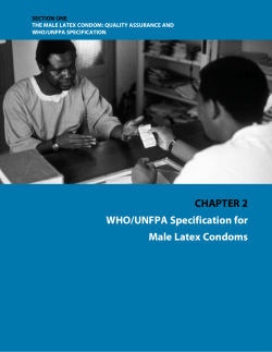 Male Latex Condom: Specification, Prequalification and Guidelines