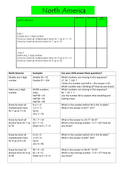 North America Examples Can your child answer these questions