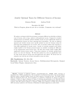Jointly Optimal Taxes for Different Sources of Income