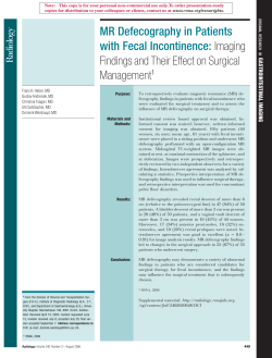 MR Defecography in Patients with Fecal Incontinence