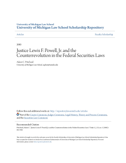 Justice Lewis F. Powell, Jr. and the Counterrevolution in the Federal