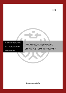 Jawaharlal Nehru and China: a study in failure? - Harvard