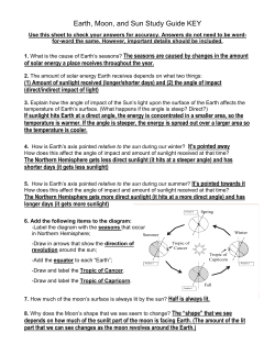Earth, Moon, and Sun Study Guide KEY