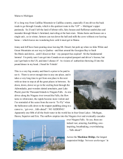 Maine to Michigan It`s a long way from Cadillac