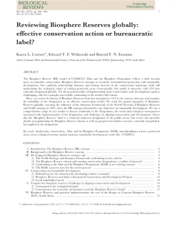 Reviewing Biosphere Reserves globally