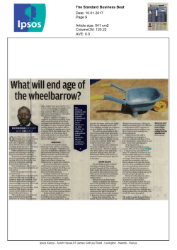 The Standard Business Beat Date: 10.01.2017 Page 9 Article size