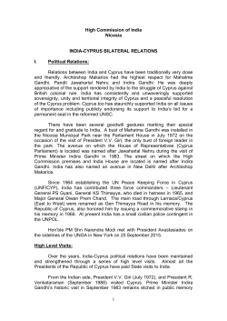 Cyprus - The Ministry of External Affairs