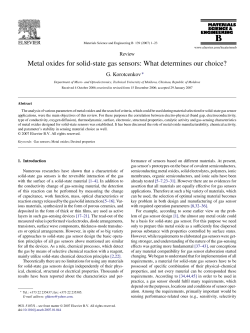 Metal oxides for solid-state gas sensors: What determines our choice?