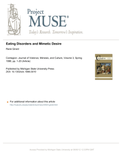 Eating Disorders and Mimetic Desire
