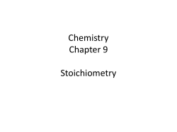 Chemistry Chapter 9 Stoichiometry