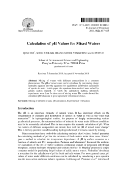 Calculation of pH Values for Mixed Waters