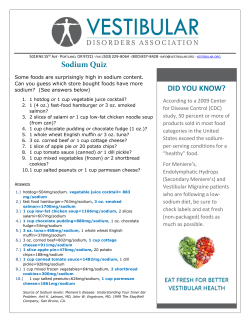 Sodium Quiz
