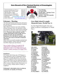 Mar - NZ Society of Genealogists